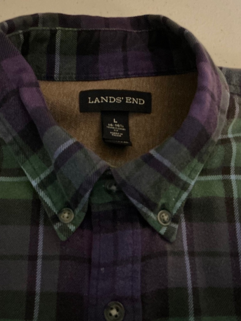 Men’s Flannel Shirt Long Sleeve Size Lard